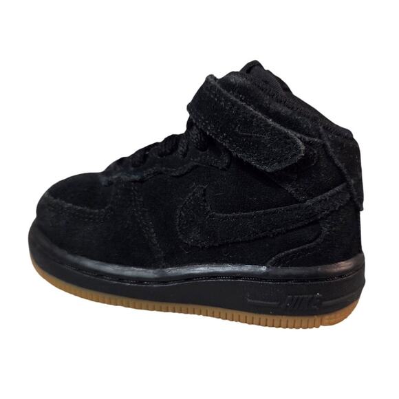 Nike Force 1 Mid LV8 (TD) Size 6c Black Gum 859338 002 High Top Kids - Picture 6 of 12